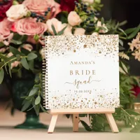 Guest book bridal shower white gold glitter name