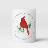 Cardinal Remembrance Pillar Candle