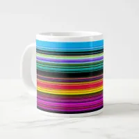 Thin Colorful Stripes - 2 Giant Coffee Mug