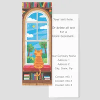 Orange Cat Library Window Business Promotional Bookmarks