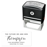 Elegant Future Mr Mrs Script Name Return Address  Self-inking Stamp