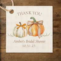 Personalized Bridal Shower Rustic Autumn Thank You Favor Tags