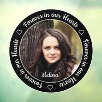 Forever in our Hearts 2 Photo Funeral Memorial Window Cling