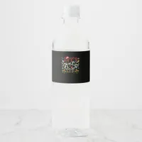 Let's Get Lit Drinking Santa Christmas Lights Water Bottle Label