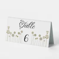 Elegant Timeless Soft Gold Floral Minimalism Table Tent Sign