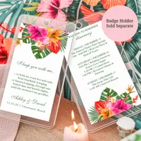 Floral Tropical Hibiscus Itinerary Badge Insert