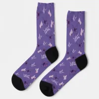 Pretty Pink and Purple Butterflies Socks