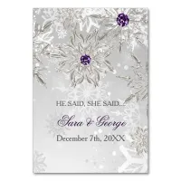 silver He said, She said bridal shower game card