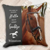 Horse Sympathy Quote - Horse Loss - Pet Memorial Throw Pillow