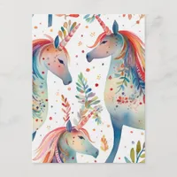 Unicorn Pattern Postcard