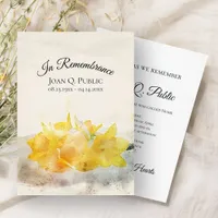 Yellow Daffodils Spring Death Anniversary Memorial Invitation