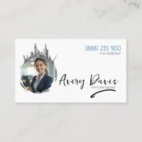 Modern Skyline Real Estate Agent Elegant Cityscape Business Card