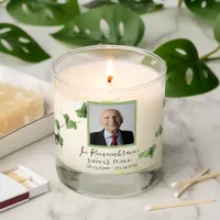 Green English Ivy Vine Watercolor Funeral Memorial Scented Candle