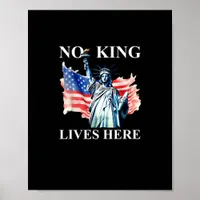 No King Lives in America Freedom Flag Patriotic Poster