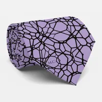 Lavender Playful Quirky Geometric Monogram Neck Tie