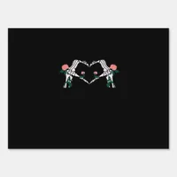 Never Wilts Skeleton Hands Roses Artistic Design Sign