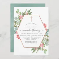 Geometric Eucalyptus Christmas Confirmation Invitation