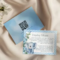 Blue Elephant Baby Shower Display Card – Watercolo