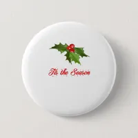 Merry Christmas Mistletoe Button