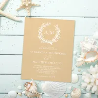 Budget Nautical Coral Reef Beige Wedding Invite Flyer