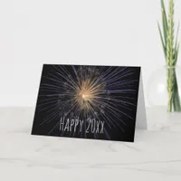 Happy New Year Fireworks Personalized Holiday Card