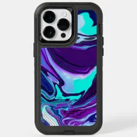 Purple and Teal Abstract Fluid Art  OtterBox iPhone 14 Pro Max Case