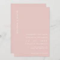 Simple Elegant Minimal Modern Blush Wedding  Invitation