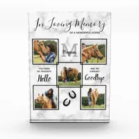 Personalized In Loving Memory Pet Horse Memorial Photo Block