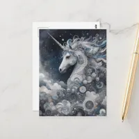 Silver Unicorn Collage  Postcard
