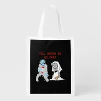 Till Death Do Us Part Zombie Wedding Halloween Cou Grocery Bag