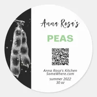 *  QR AP30 PEAS - DEHYDRATED CANNING FREEZE CLASSIC ROUND STICKER