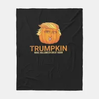 Funny Halloween Trumpkin - Fall Make Halloween Gre Fleece Blanket