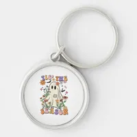 Tis The Season Retro Halloween Party Funny Trendy Keychain