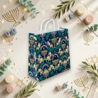 Glowing Blue Watercolor Jerusalem Hanukkah Small Gift Bag