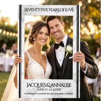 Elegant 75th Diamond Wedding Anniversary Selfie Frame