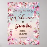 Blossoming Romance - Bridal Shower Welcome Poster