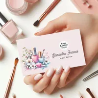 Pink and Blush Nail Salon Business Card