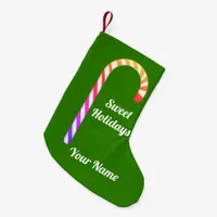 Fruity Candy Cane Pattern Add Name Xmas Stocking