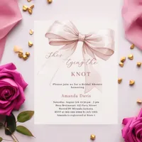 She's tying the knot bow Bridal Shower invitation