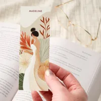 Cozy Boho Bride Neutral Tones Personalized Bookmarks