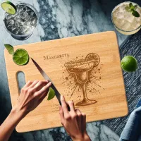 Margarita Cocktail Drink Recipe Etched Wooden Engraved Cutting Board