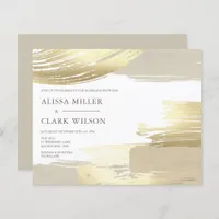 BUDGET Elegant Abstract Gold Wedding Invitation