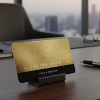 Modern Chic Trendy Black & Gold Professional Business Card