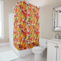 Fall Autumn Harvest Pattern Shower Curtain