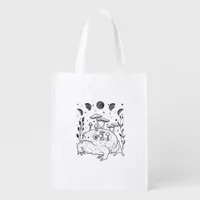 Academia Moon Witchy Goblincore Aesthetic Frog Grocery Bag