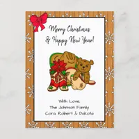 Personalized Photo and Cowboy Themed Christmas   Postcard