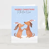 One I Love Merry Christmas Dachshunds Sausage Dogs Holiday Card