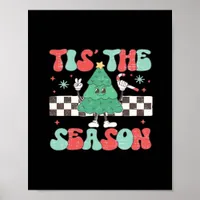 Tis Season Retro Womans Holiday Poster