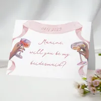 Cute Elegant Personalized Bridesmaid Proposal Card