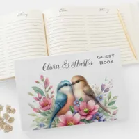 Elegant Love Birds Wedding Guest Book